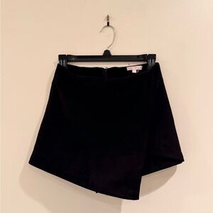 Luxxel Asymmetric Black Suede Skort